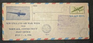 1946 Norwalk Connecticut Bridgeport CT Airmail Week Air Mail Cover