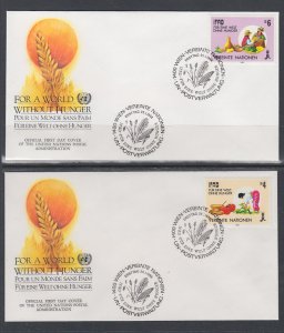 UN Vienna 78-79 Hunger UN Postal Administration U/A Set of Two FDC