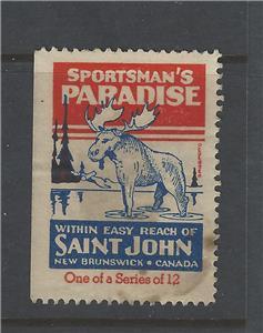 Vintage St John, New Brunswick, Canada - Sportsman's Paradise  (AX102)