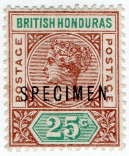 (I.B) British Honduras Postal : QV Definitive 25c (SG 61) specimen