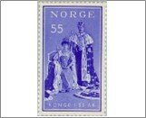 Norway NK 440 King Haakon VII- Regeringsjubileum 55 Øre Ultramarine
