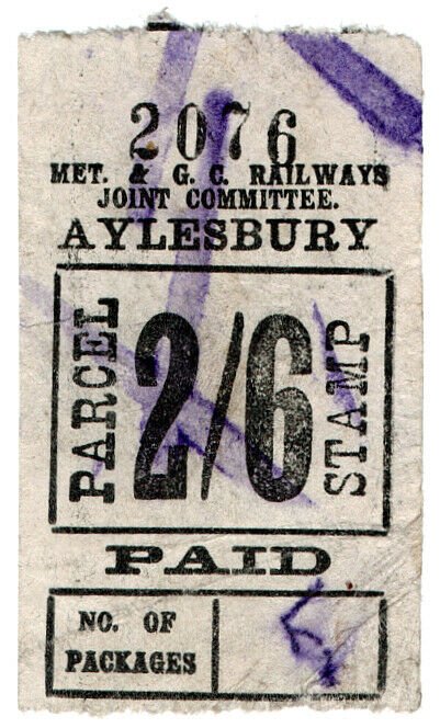 (I.B) Metropolitan & Great Central Joint Railway : Parcel 2/6d (Aylesbury)