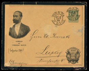 France 1894 to Paris Postal Stationery Cover Used