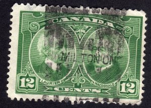 Canada 147 Laurier & MacDonald (Hamilton ON cancel) used stamp