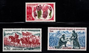 (French) Andorra Scott 155-157 MNH** set