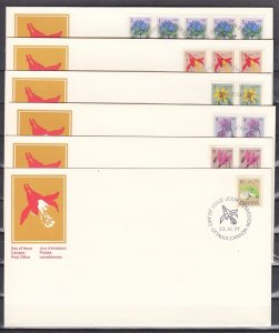 Canada, Scott cat. 705-711. Flowers issue. 6 First day covers. ^