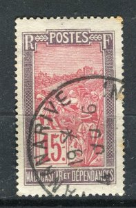 FRENCH COLONIES; MADAGASCAR 1900s early pictorial issue used 15c. + Postmark