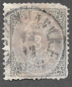 Denmark (1871) - Scott # 17,   Used   Missing Corner, Cat Value $ 110.00