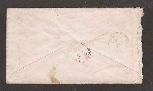 US Sc 158 on 1875 cover Lancaster, Pennsylvania to Canada West 