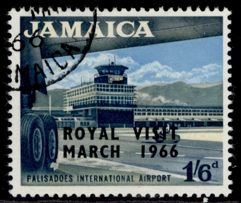 JAMAICA QEII SG251, 1s 6d, Royal visit, FINE USED. 
