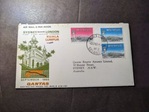 1964 Malaysia Airmail First Flight Cover FFC Kuala Lumpur to Sydney Australia