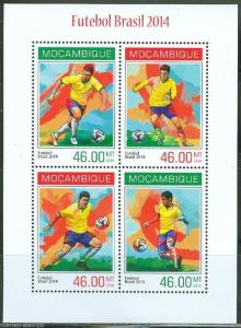MOZAMBIQUE BRAZIL WORLD CUP 2014 SOCCER  SHEET MINT NH