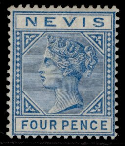 ST KITTS-NEVIS - Nevis QV SG30, 4d blue, M MINT. Cat £350.