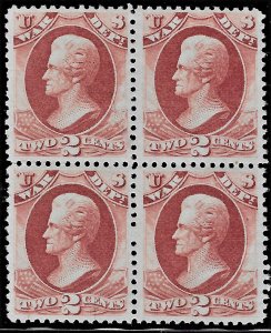 US 1873 Sc. #O115 OG NH block of four.