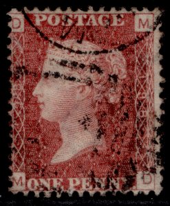 GB QV SG44, 1d lake-red PLATE 198, FINE USED. MD