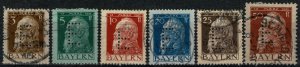 GERMANY BAVARIA 1912 RAILWAY OFFICIAL SET USED (VFU) SG R156-R161 SUPERB