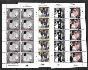 TRISTAN DA CUNHA SG1096/9 2014 ROYAL CHRISTENINGS SHEETLETS MNH