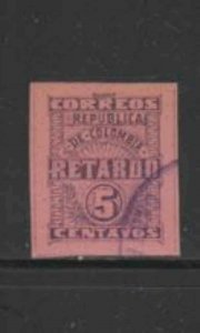 COLOMBIA #I4 1902 LATE FEE F-VF USED a