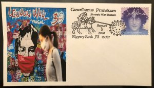 2018 John Lennon 2020 Cancellamus Station Fancy Cancel Laser Cachet CORONA