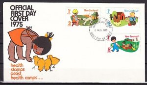 New Zealand, Scott cat. B92-B94. Children & Farm Animals. First day cover. ^