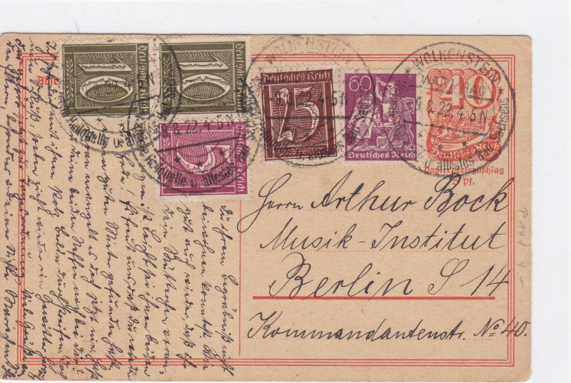 Germany  Wolkenstein 1922 postal stationary stamps card R21342