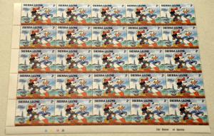 6 Sierra Leone DISNEY DONALD Topical Stamps Postage Blocks Sheets Collection MNH