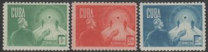 1943 Cuba Stamps Sc 381-383 Retirement Security Complete Set NEW