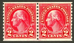 U.S. #599A MINT PAIR OG NH