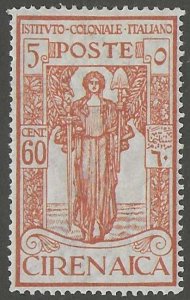 Cyrenaica, stamp,  Scott#b11, mint, hinged, 5+60c, Peace,