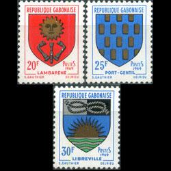 GABON 1969 - Scott# 253-5 City Arms Set of 3 NH