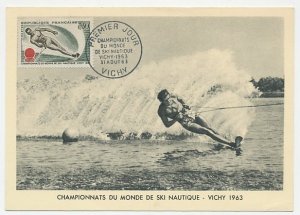 Maximum card France 1963 World Championship Water Skiing