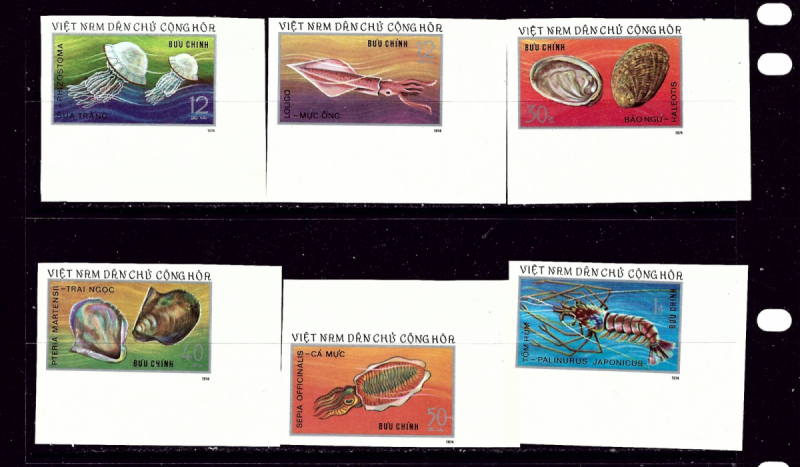 Vietnam 745-50 NH 1974 Marine Life Imperf Set