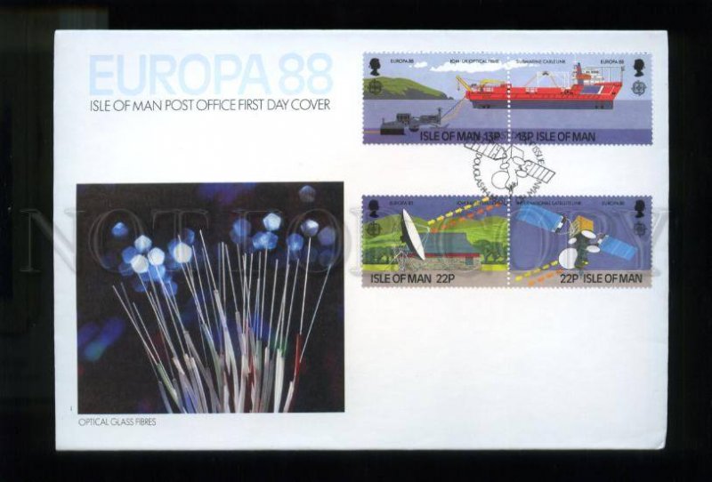 161428 ISLE OF MAN 1988 Europa Optical Glass Fibres FDC cover