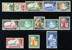 ZANZIBAR 1957 Pictorial Part Set SG 358 to SG 370 MINT