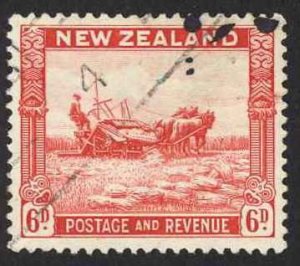 New Zealand Sc# 193 Used (a) 1935 6p red Harvesting