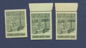 ALBANIA - Scott 698, 845 & 846 - MNH - Oil Refinery & Derricks - 1963-1965