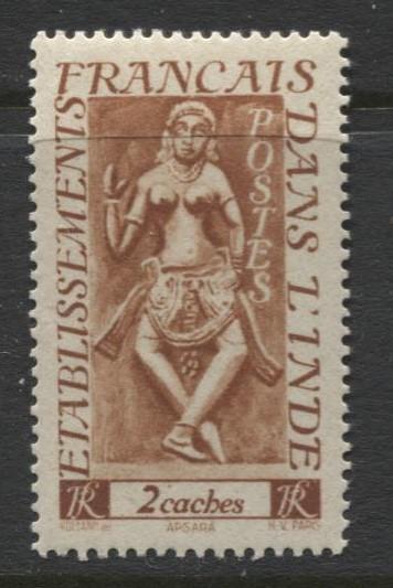 French India - Scott 213 - Apsaras -1948- MLH - Single  2c Stamp