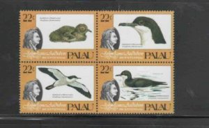 PALAU #66a 1985 AUDUBON BIC ENTENARY MINT VF NH O.G BLOCK4 aa