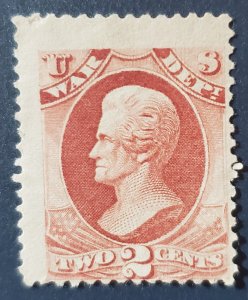 US O84, 1873 War Dept., MNG, Cat. value - $90.00, Great coloring