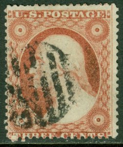 EDW1949SELL : USA 1857 Scott #26A Used. Black grid cancel. Nice stamp. Cat $150.