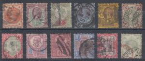 Great Britain Sc 111-122 used 1887-1892 Queen Victoria Jubilee definitives