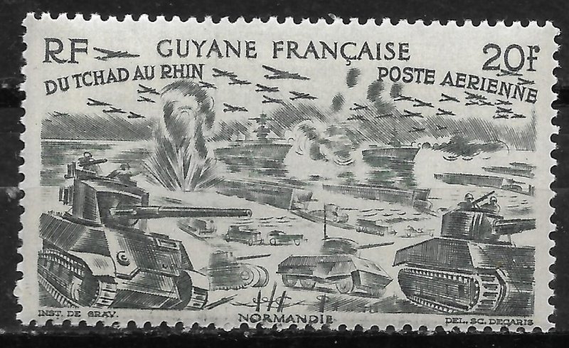 Doyle's_Stamps: French Guiana 1946 Chad to Rhine Set C12** to C17**