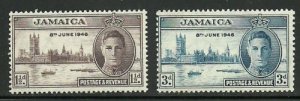 Album Treasures Jamaica Scott # 136-137 George VI Peace  Mint LH