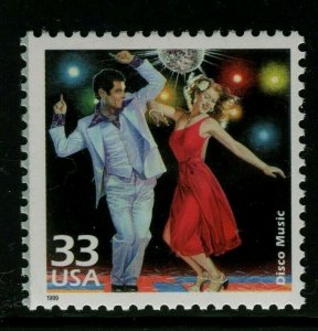 1999 Celebrate the 1970s Disco Music Single 33c Postage Stamp, Sc#3189d, MNH, OG