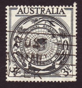 Australia 1954 Sc#276, SG#279 3-1/2d Black Antarctica Symbol USED-VG-VLHM.