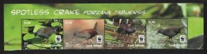 Cook Is. WWF Spotless Crake Bird Top Strip of 4v Without frame 2014 MNH