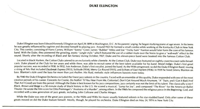 2211 Duke Ellington Artmaster  FDC 