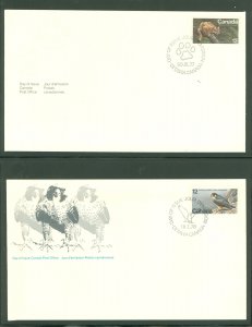 Canada 732/752 1977-78 2 U/A FDCs; Endangered Wildlife, Eastern Cougar, Perigrine Falcon