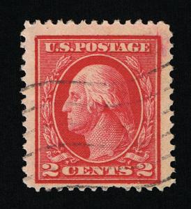 GENUINE SCOTT #406 POSTALLY USED 1912 CARMINE PERF-12 SL-WATERMARKED #7025