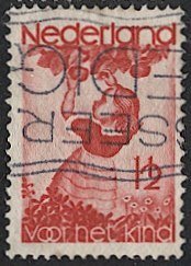 NETHERLANDS 1935 Sc B82 Used Charity / Child picking Apple,  BIN .30